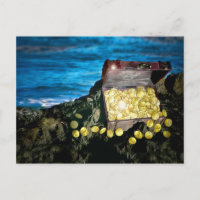 Treasure Chest of Gold on the Rocks