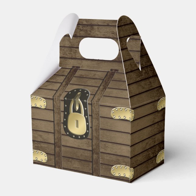 Treasure Chest Pirate Birthday Favour Box (Back Side)