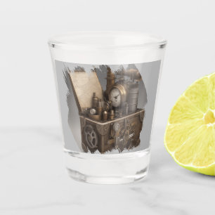 Treasure chest with gears shot glass
