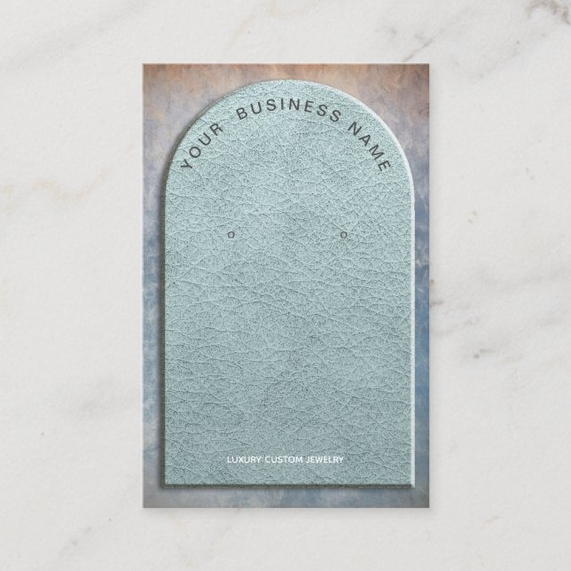 Treasure Faux Leather Arch Earring Display Business Card (Front)