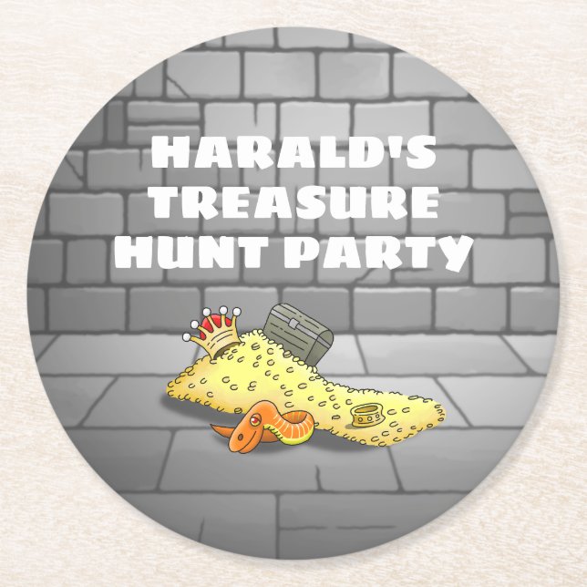 Treasure Hunt Round Paper Coaster (Front)