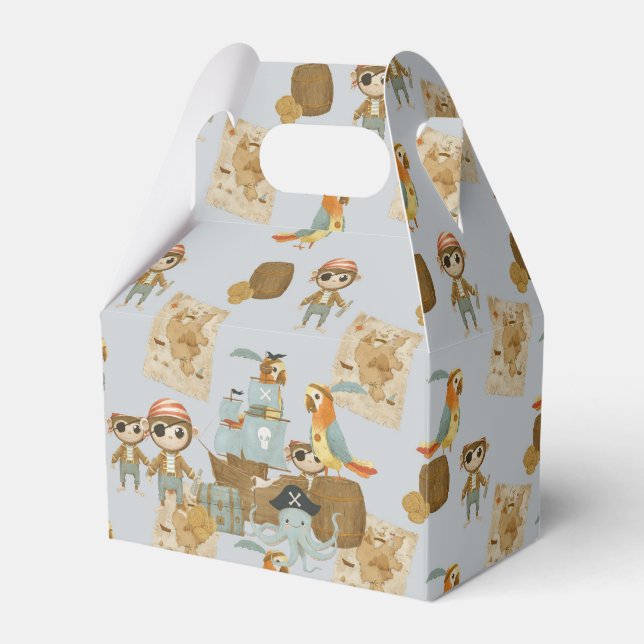 Treasure Hunter Pirate Birthday Favour Box (Front Side)