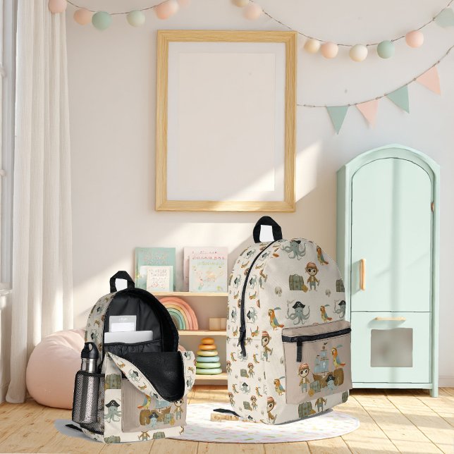 Treasure Hunter Pirate Birthday Printed Backpack (Creator Uploaded)