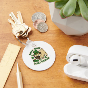 Treasure Hunter Pug St.Patrick's Day Key Ring