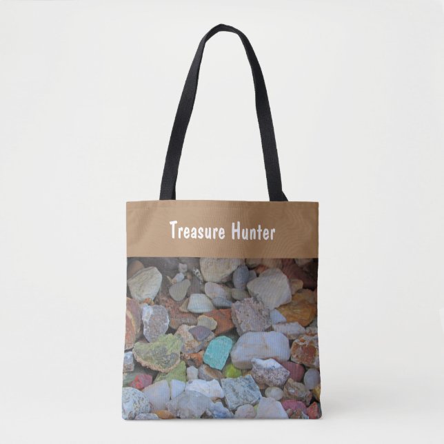 Treasure Hunter Rock Collection Stone Rockhound Tote Bag (Front)