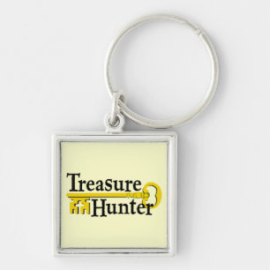 Treasure Hunter with gold key Key Ring