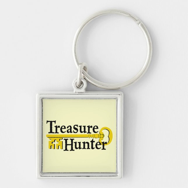 Treasure Hunter with gold key Key Ring (Front)