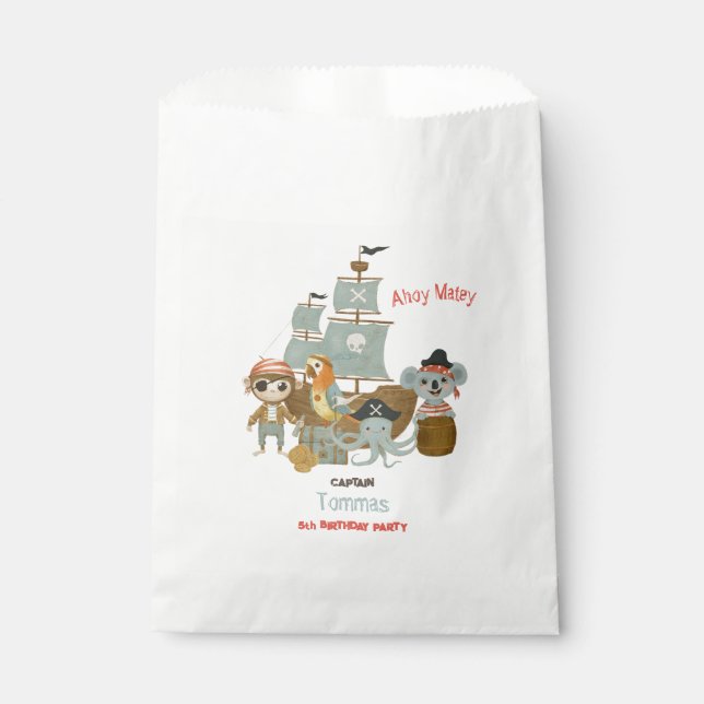 Treasure Hunters Pirate Birthday Favour Bags (Front)