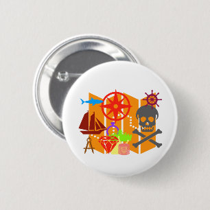 Treasure Hunting Collage 6 Cm Round Badge