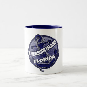 Treasure Island Florida anchor swirl coffee mug