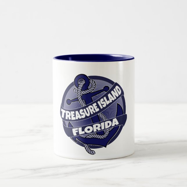 Treasure Island Florida anchor swirl coffee mug (Center)