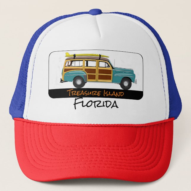 Treasure Island, Florida Surf Woody Hat (Front)