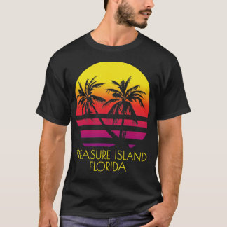 Treasure Island Florida Vintage Tropical Sunset Pa T-Shirt