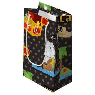 Treasure Island Palm Tree Pirate Flag Raiding Small Gift Bag