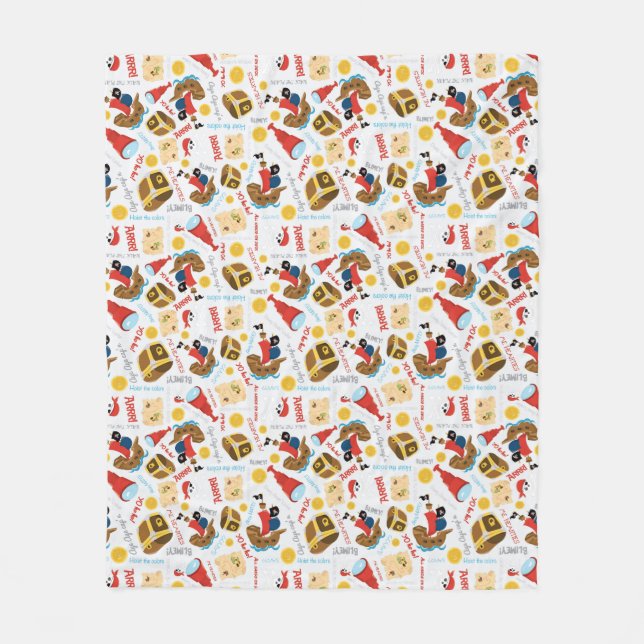 Treasure Island Pirate Fleece Blanket (Front)