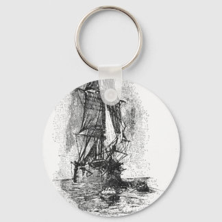 Treasure Island Pirate Ship Key Ring