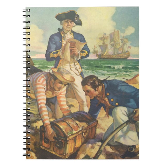 Treasure Island, Vintage Fairy Tale Pirates Notebook (Front)