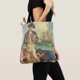 Treasure Island, Vintage Fairy Tale Pirates Tote Bag