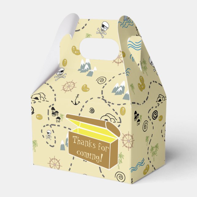 Treasure Map and Chest Thanks for Coming  Favour Box (Front Side)