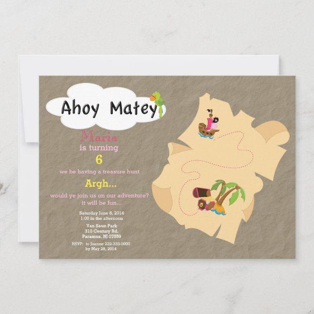 Treasure Map Birthday Invitation (Front)