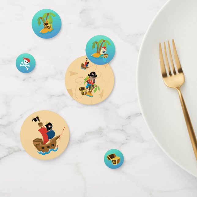 Treasure Map Cute Girl Pirate Birthday Party Confetti (Group)