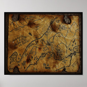 Treasure Map of Haines Alaska Poster
