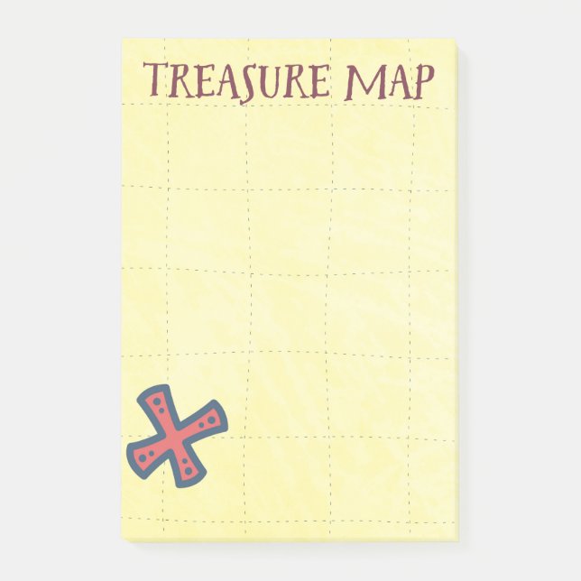 Treasure Map Pirate Booty Post-it Notes (Front)