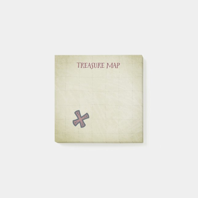Treasure Map Pirate Booty X Marks the Spot Post-it Notes (Front)