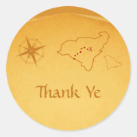 Treasure Map Thank You Stickers