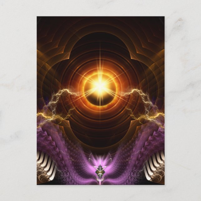 Treasure Of Night Fractal Art Postcard (Front)