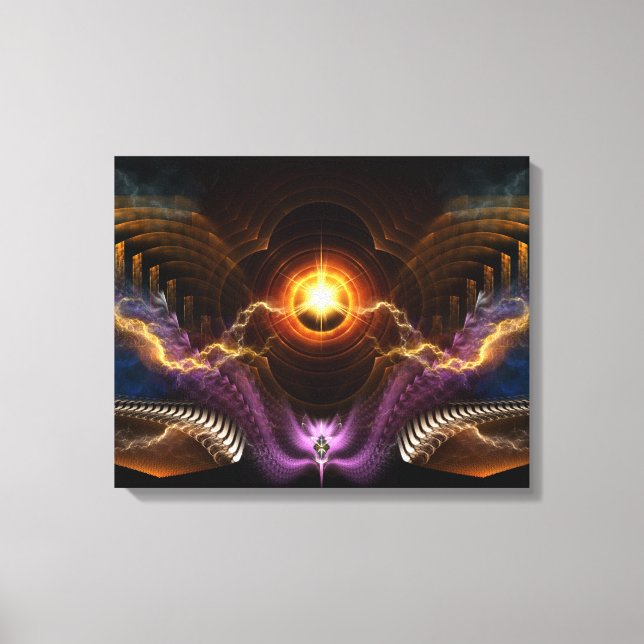 Treasure Of Night Fractal Art Wrapped Canvas Print (Front)
