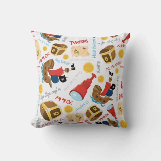 Treasure  Party Pirate  Throw Pillow (Front)