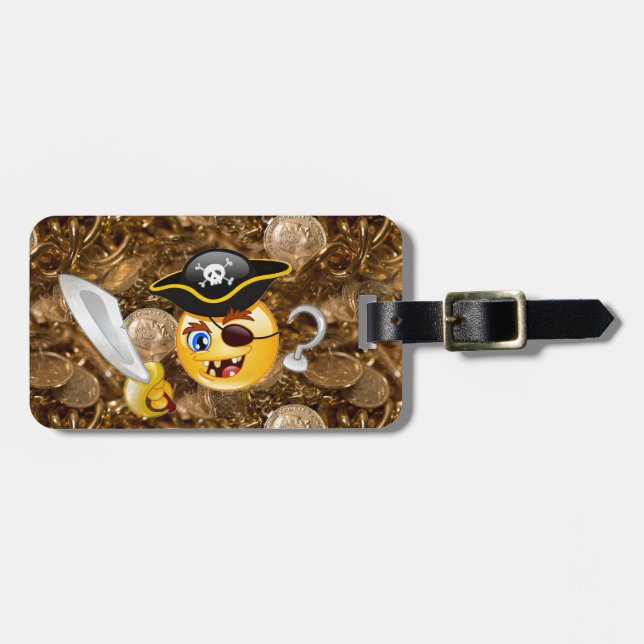 treasure pirate emoji luggage tag (Front Horizontal)