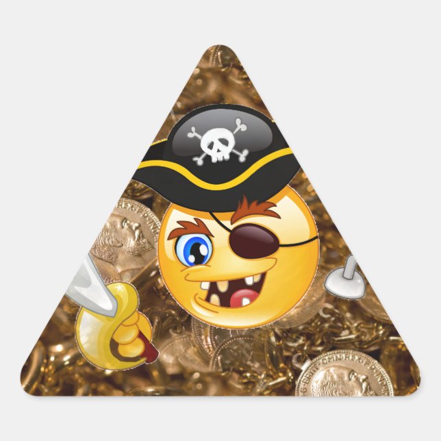 treasure pirate emoji triangle sticker (Front)
