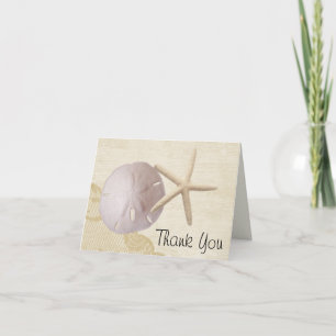 Treasured Beach and Lace Thank You Card