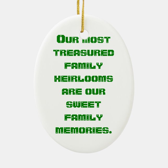 Treasured Family Heirlooms - Customisable Ceramic Tree Decoration (Back)