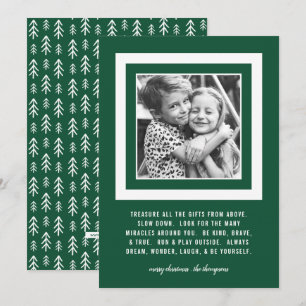 Treasured Gifts   5x7 Green   Photo Holiday Card