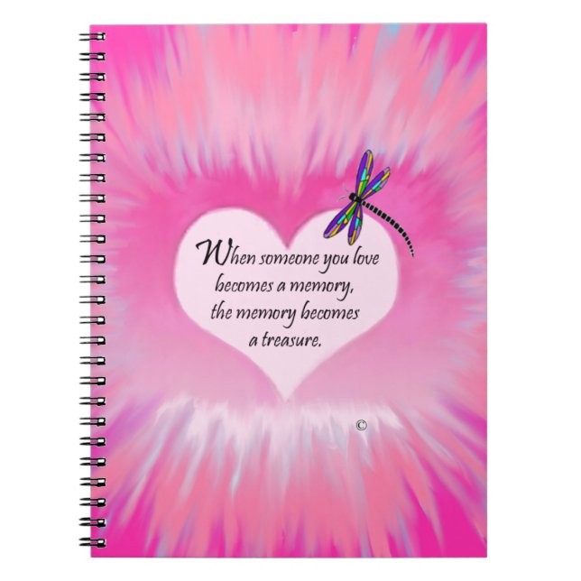 Treasured Memories Dragonfly Notebook (Front)