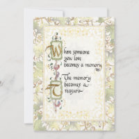Treasured Memory Calligraphy Sympathy Tribute