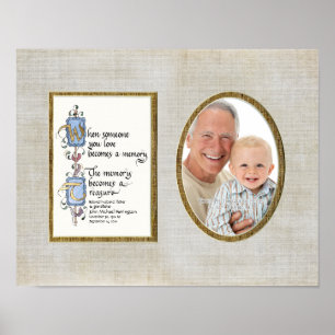 Treasured Memory Photograph Sympathy Personalised Poster