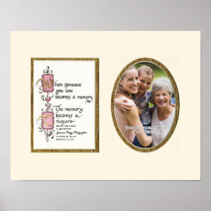 Treasured Memory Photograph Sympathy Personalised Poster