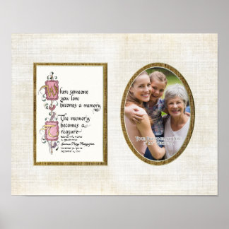 Treasured Memory Photograph Sympathy Personalised Poster