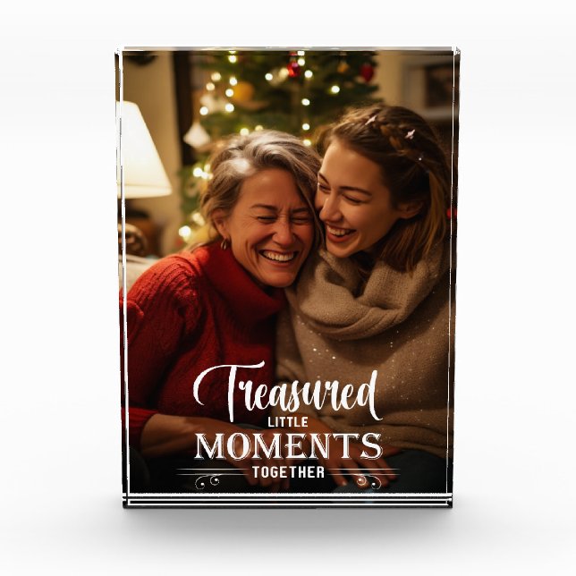 Treasured Moments White Script Photo Block (Front)