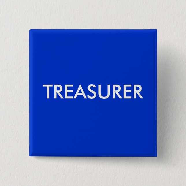 TREASURER 15 CM SQUARE BADGE (Front)