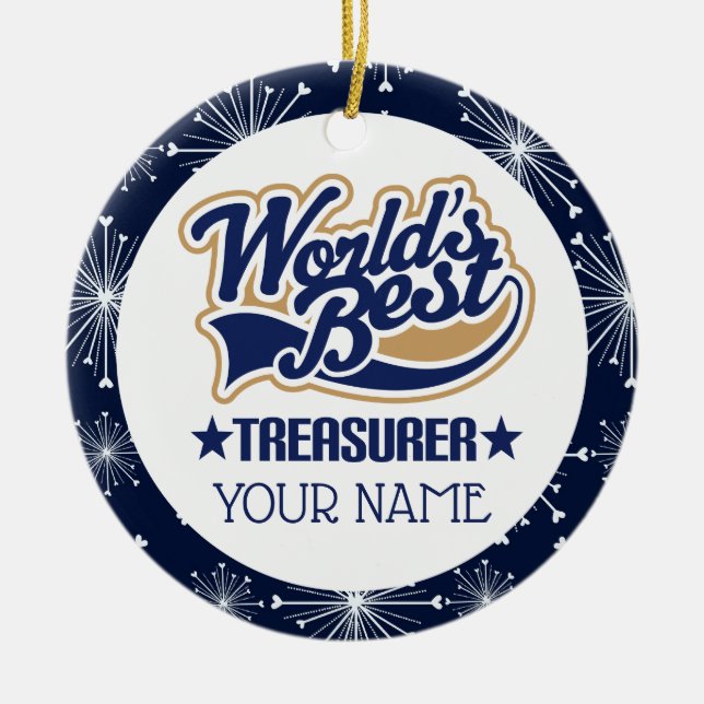 Treasurer Personalised Gift Ornament (Front)