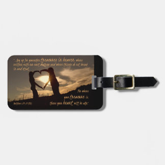 Treasures in Heaven Matthew 6:19-21 Bible Verse Luggage Tag