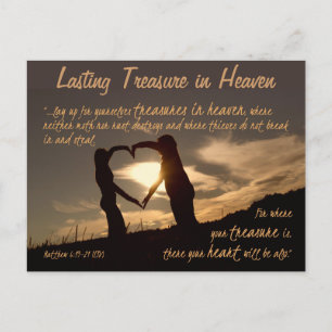 Treasures in Heaven Matthew 6:19-21 Bible Verse Postcard