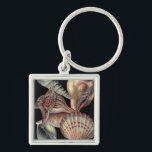 Treasures of the Sea Key Ring<br><div class="desc">This art print displays the finest things in nature within the ocean. Find all the different types of sea life in this image including a Conch Seashell,  Sand Dollars,  and Reefs buried deep in the sea. This art collection is a must have in your next Zazzle products.</div>