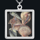 Treasures of the Sea Silver Plated Necklace<br><div class="desc">This art print displays the finest things in nature within the ocean. Find all the different types of sea life in this image including a Conch Seashell,  Sand Dollars,  and Reefs buried deep in the sea. This art collection is a must have in your next Zazzle products.</div>