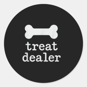 Treat Dealer Quote With Paw Graphic Classic Round Sticker